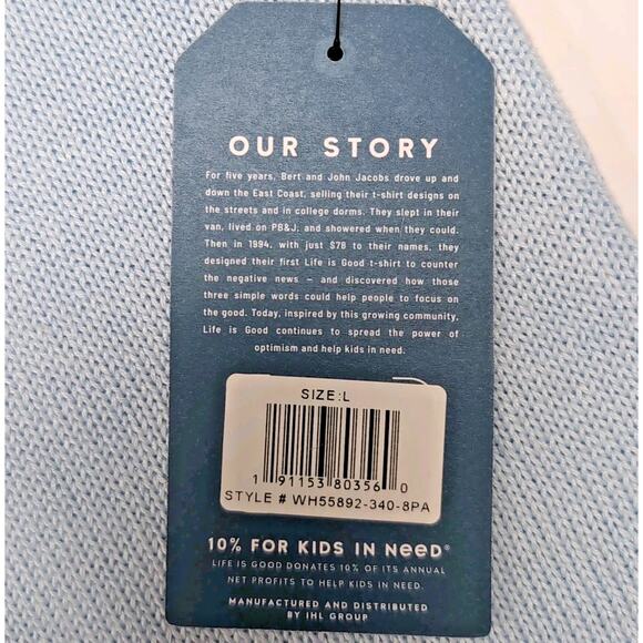 Life Is Good Hoodie Sweater Womens Size L Light Blue American Flag Beach NEW NWT - Picture 8 of 12